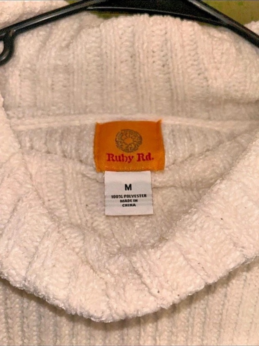 Ruby Rd. Ribbed Turtleneck Sweater Cream Medium - Picture 3 of 3